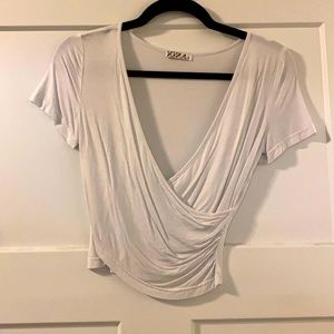 White wrap crop top. Never worn.